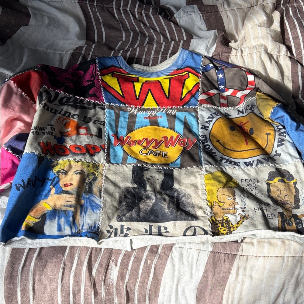 Multicolor Patchwork Graphic Jersey - image 1